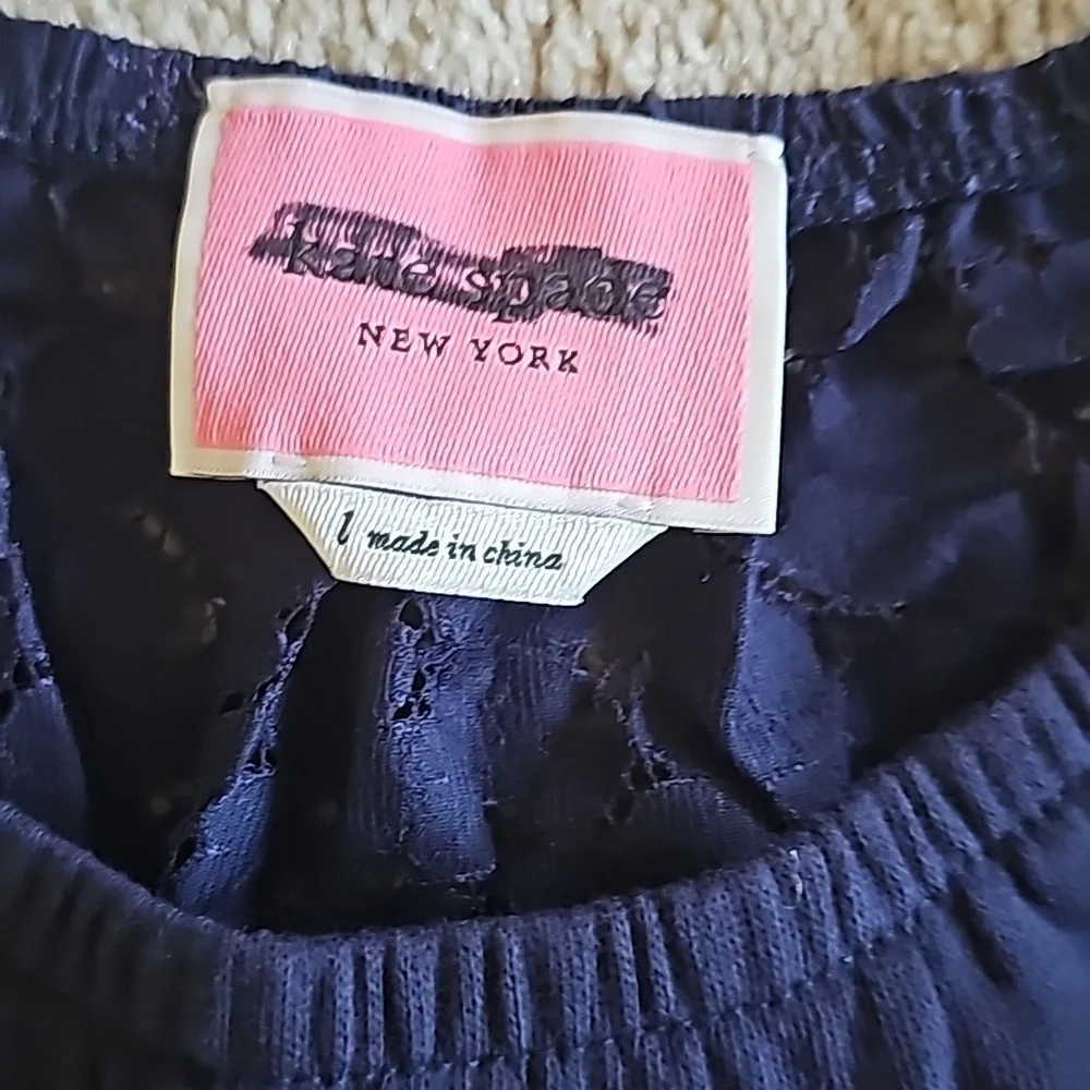 Kate Spade Navy Textured Lace Dress - Picture 5 of 9